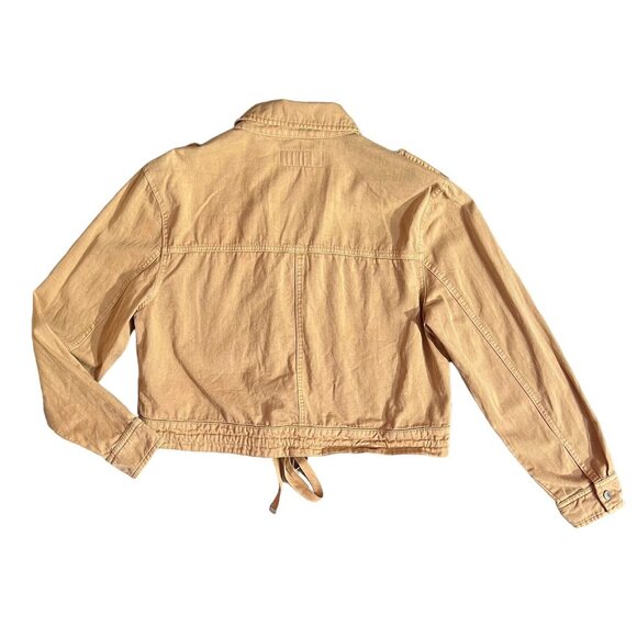 Blank NYC Women Jacket Medium Size Buff Twill Utility Beige Cotton Pockets - Picture 5 of 13
